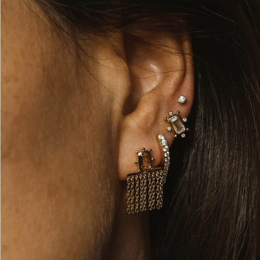 MELANIE AULD gold vermeil earrings x 2 (selling as a set)